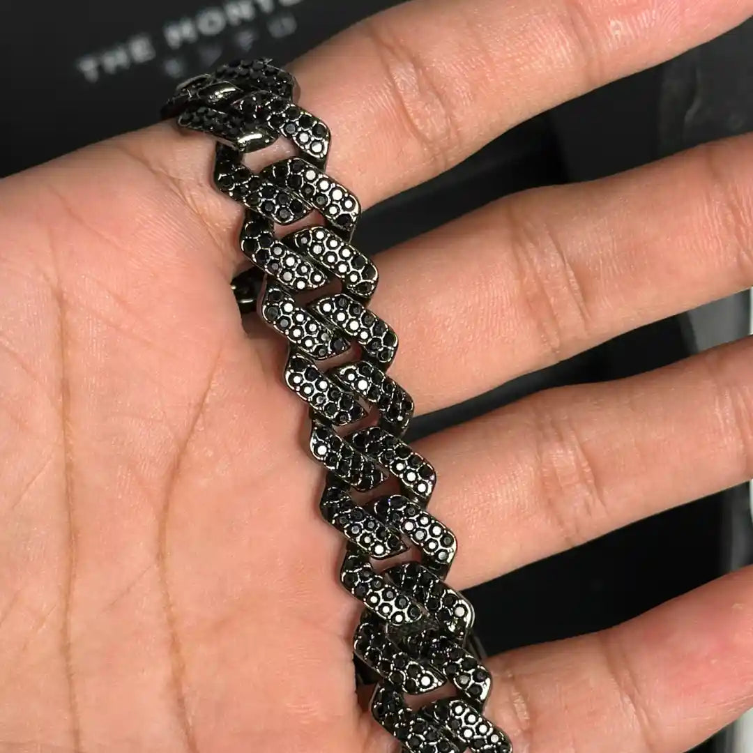 Black Iced Cuban Bracelet - Divin Luxe