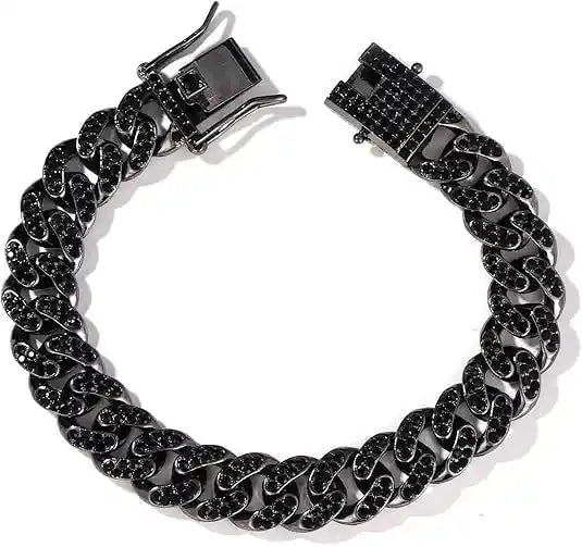 Black Iced Cuban Bracelet - Divin Luxe